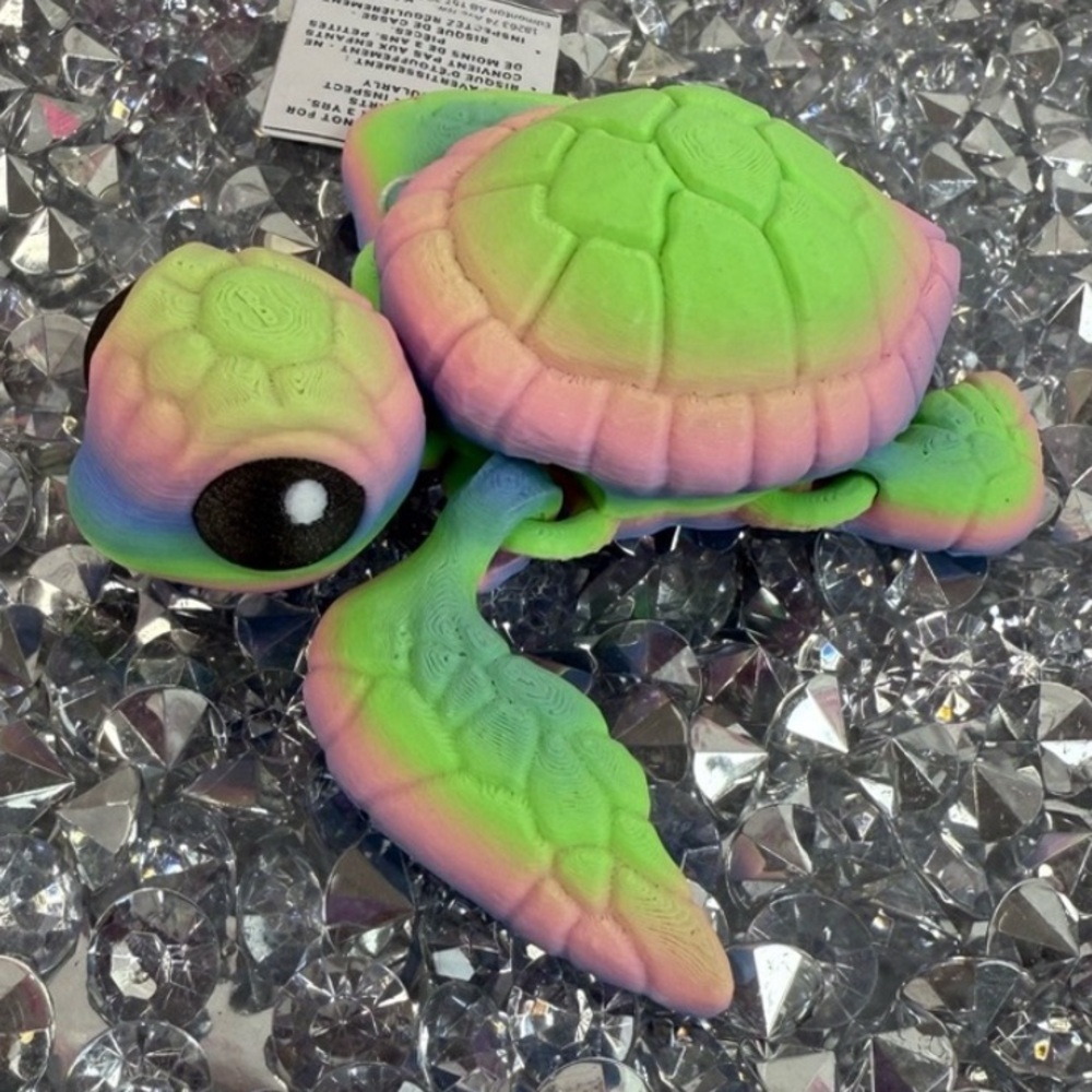 Printed Rainbow Sea Turtle Toy neon Multicolor Comfort printed ombré neon cute